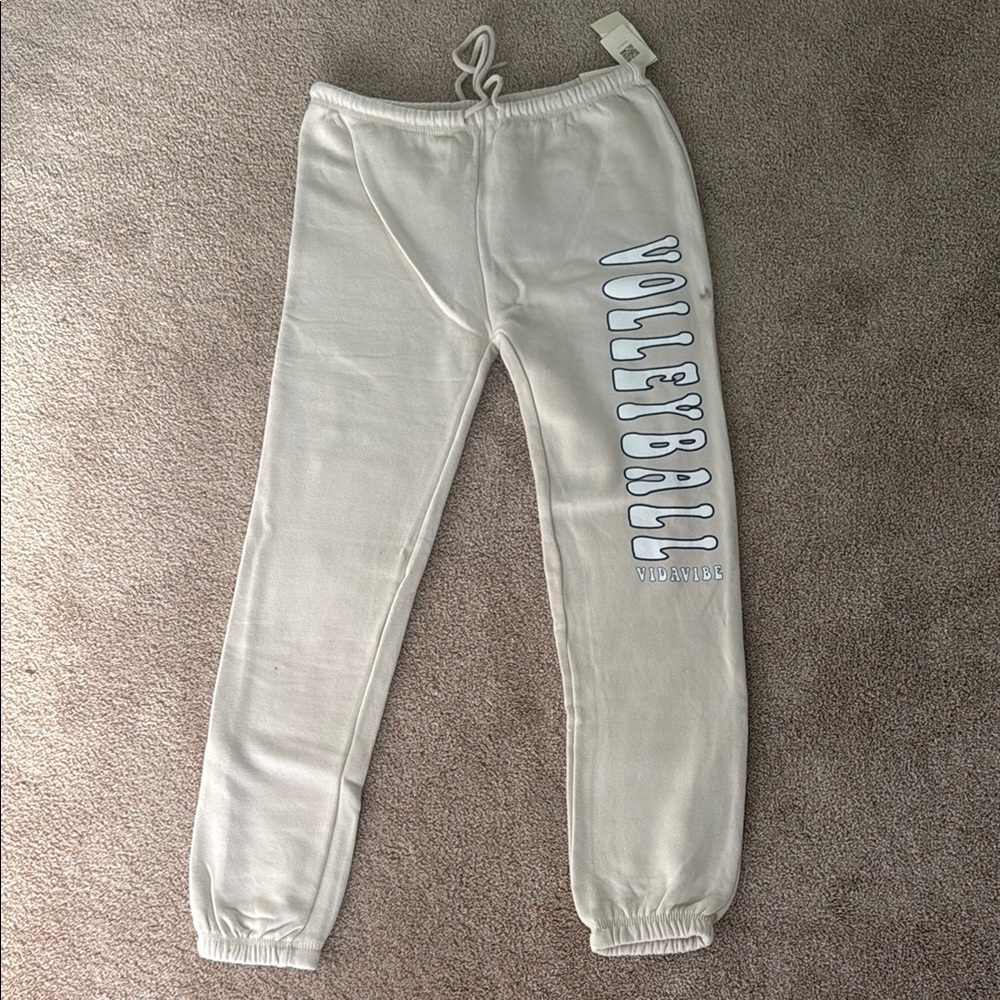 Kids Cream Volleyball Sweatpants